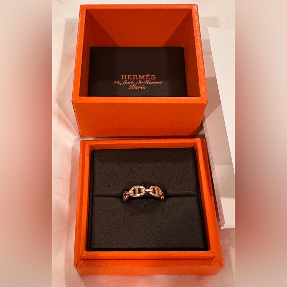 Hermes Chaine d’ancre enchainee ring size 53